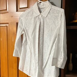 Croft & Barrow Elegant White Paisley Blouse